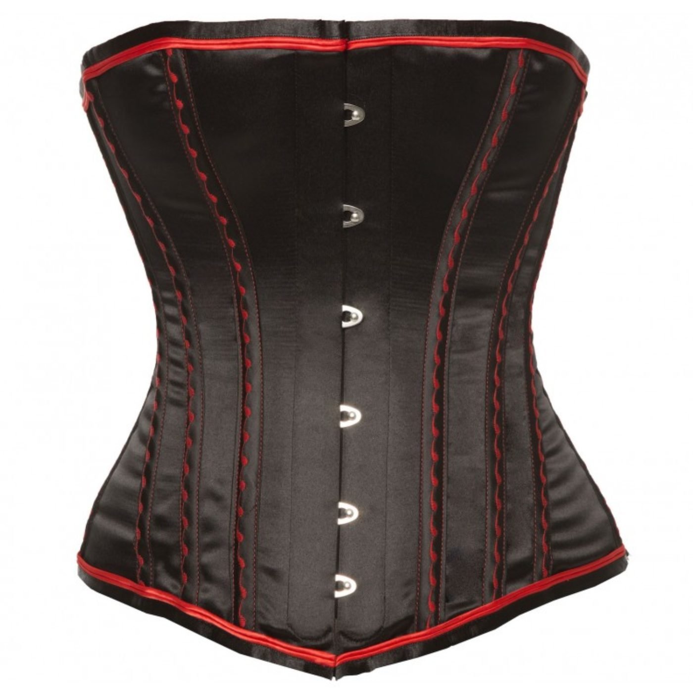 Black Satin red corset